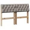 Image de Tête de lit capitonnée - vidaXL - 120 cm - Taupe - Pin massif - Rembourrée en tissu - 78 5 cm de hauteur