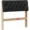 Image de Vidaxl tête de lit capitonnée noir 75 cm pin massif