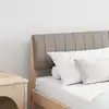 Image de Tête De Lit Capitonnée Taupe 150 Cm Pin Massif Vidaxl