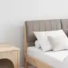 Image de Tête De Lit Capitonnée Taupe 120 Cm Pin Massif Vidaxl