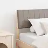 Image de Tête De Lit Capitonnée Taupe 80 Cm Pin Massif Vidaxl