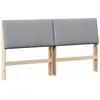 Image de Tête de lit capitonnée moderne - vidaXL - 200x17x935 cm - Gris clair - Pin massif - Rembourrage en mousse