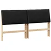 Image de Tête de lit capitonnée moderne - vidaXL - 180x17x935 cm - Noir - Pin massif - Rembourrage en tissu - Coussin en mousse