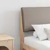 Image de Tête De Lit Capitonnée Taupe 180 Cm Pin Massif Vidaxl