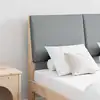 Image de Tête De Lit Capitonnée Gris Clair 120 Cm Pin Massif Vidaxl
