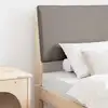 Image de Tête De Lit Capitonnée Taupe 75 Cm Pin Massif Vidaxl