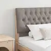 Image de Tête De Lit Capitonnée Taupe 200 Cm Pin Massif Vidaxl