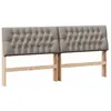 Image de Tête de lit capitonnée - vidaXL - 200 cm - Taupe - Pin massif - Coussin rembourré - Facile à nettoyer