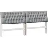 Image de Vidaxl tête de lit capitonnée gris clair 200 cm pin massif