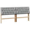 Image de Tête de lit capitonnée - vidaXL - 180 cm - Gris clair - Pin massif - Coussin rembourré - Facile à nettoyer