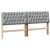 Image de Vidaxl tête de lit capitonnée gris clair 180 cm pin massif