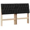 Image de Vidaxl tête de lit capitonnée noir 160 cm pin massif
