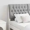 Image de Tête De Lit Capitonnée Gris Clair 160 Cm Pin Massif Vidaxl
