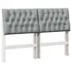 Image de Vidaxl tête de lit capitonnée gris clair 160 cm pin massif