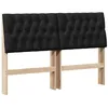 Image de Tête de lit capitonnée - vidaXL - 140 cm - Noir - Pin massif - Coussin rembourré - Facile à nettoyer