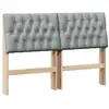 Image de Vidaxl tête de lit capitonnée gris clair 135 cm pin massif