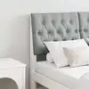 Image de Tête De Lit Capitonnée Gris Clair 120 Cm Pin Massif Vidaxl