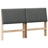 Image de Tête de lit capitonnée - vidaXL - 160 cm - Gris foncé - Pin massif - Rembourrage en mousse - Facile à nettoyer - Durable