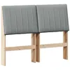 Image de Tête de lit capitonnée - vidaXL - 120 cm - Gris clair - Pin massif - Rembourrage en mousse - Facile à nettoyer