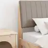Image de Tête De Lit Capitonnée Taupe 100 Cm Pin Massif Vidaxl