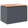 Image de Banc de jardin moderne - vidaXL - Anthracite - 60x40x43 cm - Acier allié - Bois de Douglas - Résistant aux intempéries