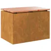 Image de Banc de jardin moderne - vidaXL - Rouillé - 60x40x43 cm - Acier résistant aux intempéries - Bois de Douglas
