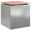 Image de Vidaxl banc de jardin argent 40 x 40 x 43 cm acier galvanisé