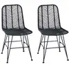 Image de Vidaxl chaise de salle à manger 2 pcs rotin et métal noir