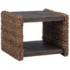 Image de Table dappoint en bois dacajou - vidaXL - Naturel - 44 5x45x45 cm - Étagère intégrée - Design moderne - Rangement chic