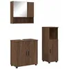 Image de Ensemble de mobilier de salle de bain - vidaXL - Chêne marron - Bois dingénierie - 61x35x64 cm - Avec miroir - 4 portes