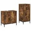 Image de Vidaxl ensemble de mobilier de salle de bain 2 pcs chêne fumé