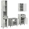 Image de Ensemble de mobilier de salle de bain - vidaXL - Gris béton - Bois reconstitué et métal - 60.5x33.5x61 cm - Avec tiroir