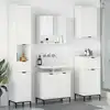 Image de Ensemble De Mobilier De Salle De Bain Avec Porte Blanc Brillant Vidaxl