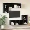 Image de Ensemble Meuble Tv 4 Pcs Chêne Noir Bois D'ingénierie Vidaxl