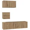 Image de Ensemble meuble TV mural - vidaXL - Chêne artisanal - Bois dingénierie - 60x30x30 cm - 2 portes - Poids maximal 240 kg