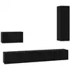 Image de Vidaxl meuble tv mural 4 pcs chêne noir bois d'ingénierie