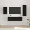 Image de Ensemble Meuble Tv 4 Pcs Chêne Noir Bois D'ingénierie Vidaxl