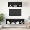 Image de Ensemble Meuble Tv 2 Pc Chêne Noir Bois D'ingénierie Vidaxl