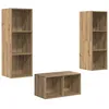 Image de Meuble TV mural chêne artisanal - vidaXL - 37x37x107 cm - Bois dingénierie - Chêne artisanal - 7 étagères