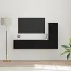 Image de Ensemble Meuble Tv 3 Pc Chêne Noir Bois D'ingénierie Vidaxl