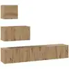 Image de Ensemble Meuble Tv 4 Pcs Chêne Artisanal Bois D'ingénierie Vidaxl