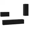 Image de Vidaxl meuble tv mural 4 pcs chêne noir bois d'ingénierie