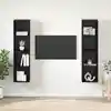 Image de Ensemble Meuble Tv Montage Mural 2 Pcs Noir 37 X 37 X 142,5 Cm Vidaxl