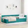 Image de Cadre De Lit D'angle Turquoise 100 X 200 Cm Velours Vidaxl