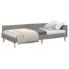 Image de Vidaxl cadre de lit d'angle taupe 100 x 200 cm tissu