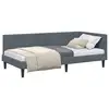 Image de Vidaxl cadre de lit d'angle gris foncé 90 cm x 190 cm velours