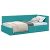 Image de Vidaxl cadre de lit d'angle turquoise 90 cm x 190 cm velours