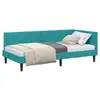 Image de Vidaxl cadre de lit d'angle turquoise 90 cm x 190 cm velours