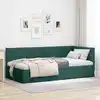 Image de Cadre De Lit D'angle Vert Foncé 80 X 200 Cm Tissu Vidaxl