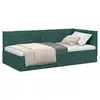 Image de Vidaxl cadre de lit d'angle vert foncé 100 x 200 cm tissu